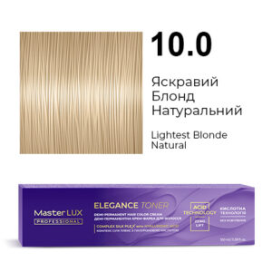 Демі-перманентна крем-фарба для волосся Master LUX professional ELEGANCE TONER 10.0 Яскравий Блонд Натуральний