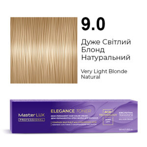 Демі-перманентна крем-фарба для волосся Master LUX professional ELEGANCE TONER 9.0 Дуже Світлий Блонд Натуральний