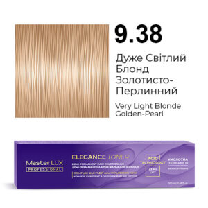 Демі-перманентна крем-фарба для волосся Master LUX professional ELEGANCE TONER 9.38 Дуже Світлий Блонд Золотисто-Перлинний