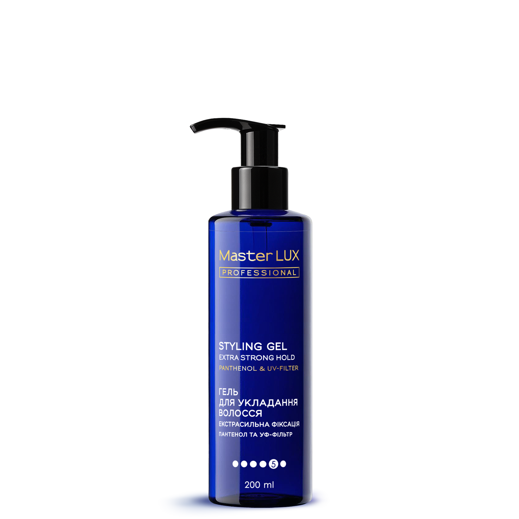 Гель для укладання волосся екстрасильна фіксація Master LUX professional 200 ml